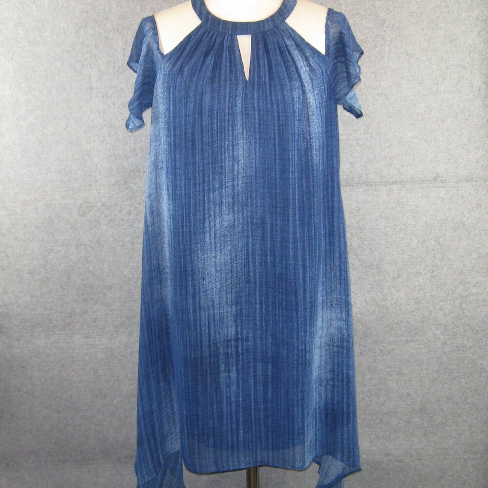 Chico's Cold Shoulder Dress Blue